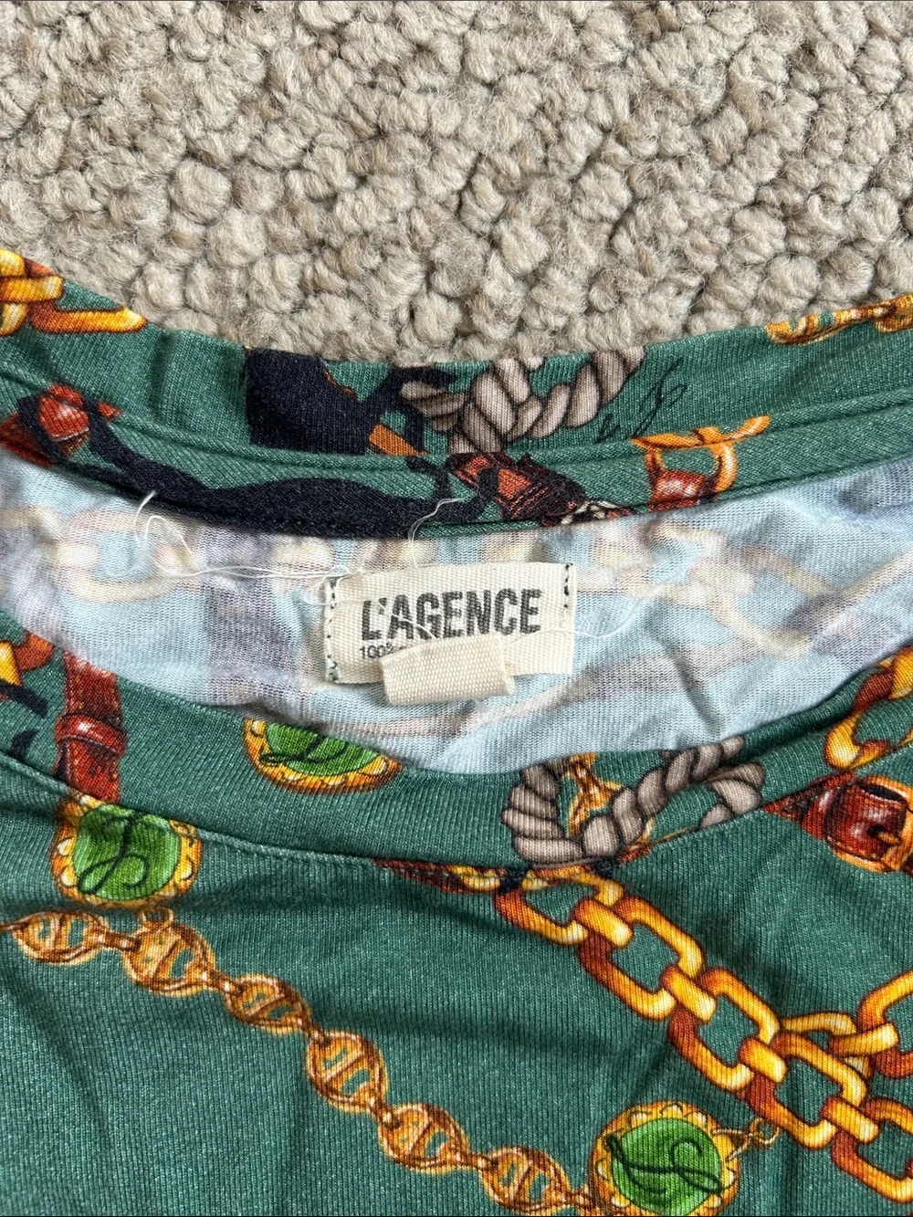 Green Chain & Rope Print Tee - Picture 2 of 2